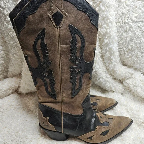 Reba Delilah Leather Pointed Toe Western Boots sz 7 - Picture 2 of 12